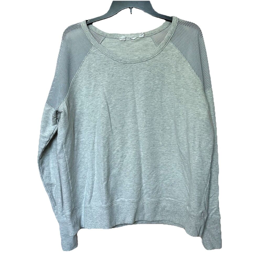 Athleta Sweatshirt Womens Medium Long Sleeve Mesh Shoulder Pullover Soft Comfort